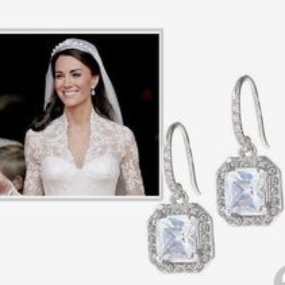 Stella & Dot Sterling Silver & Deco Czech Crystal Drop Crystal Wedding E… - Picture 2 of 9